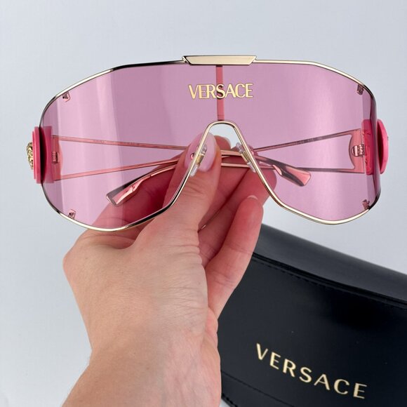 Versace Other - Versace VE2268 100284 BRAND NEW Sunglasses Gold Pink Shield Unisex